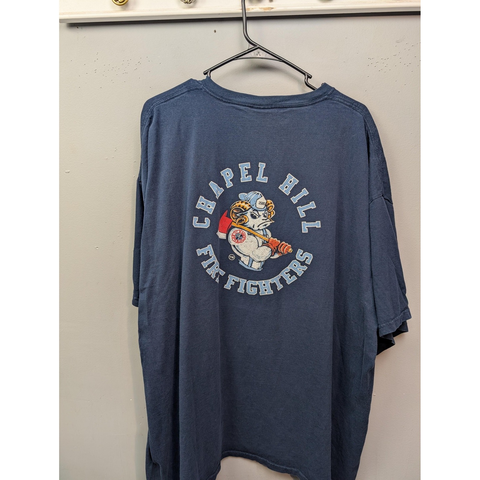 Chapel Hill Fire Fighters Shirt Mens 3xl Blue Iaff Local 2580 Graphic Tee Union